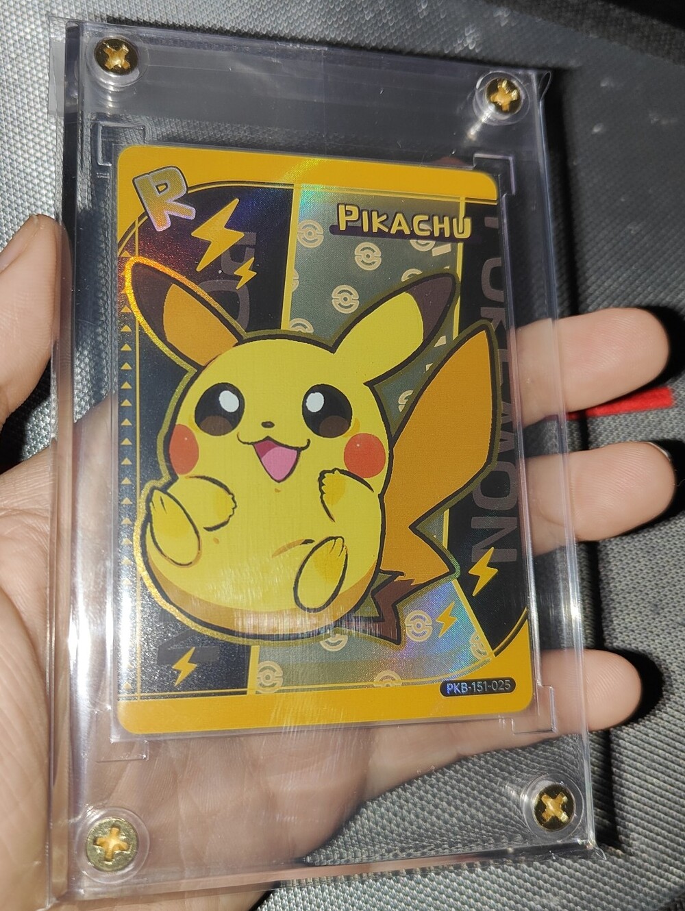 Pikachu Rare textured holo encased Pokémon Unofficial Card Chinese Poke Chibi